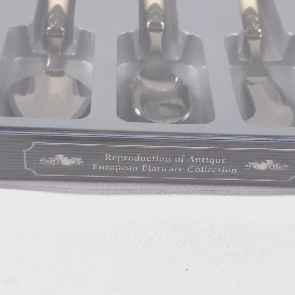 18th Century Reproduction Stainless Steel 3pc Appetizer Cheese Serving Set Italy
